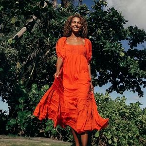 Free people let's be friends midi dress sz m